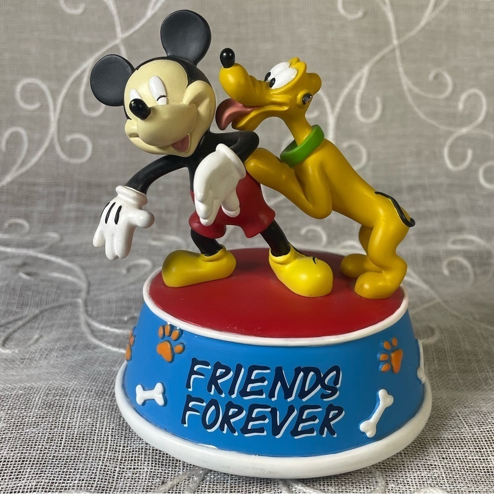 Disney Mickey Mouse and Pluto Friends Forever InspEARations Mini Musical Statue
